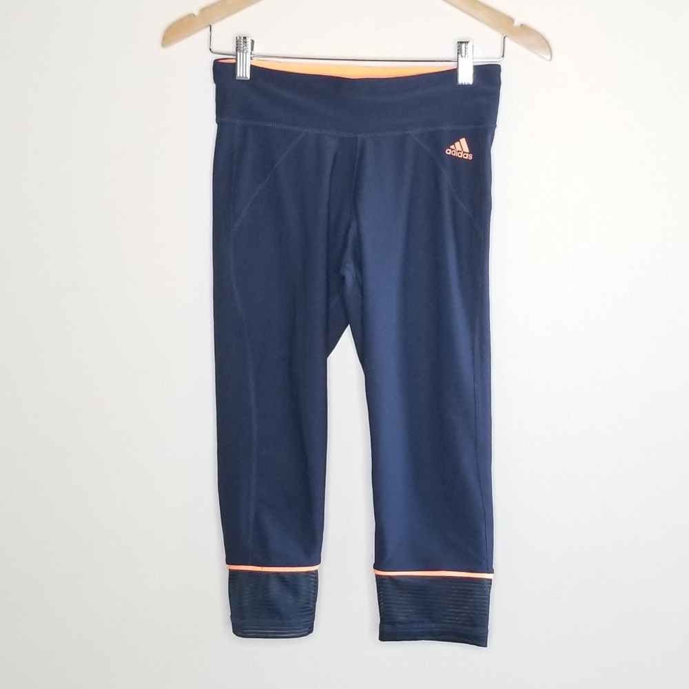 Adidas Crop Leggings Mesh Net Bottom Legs Size S